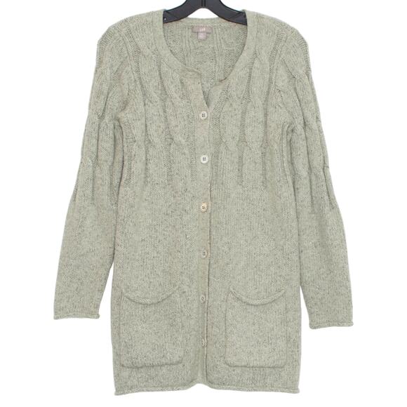 J Jill Cardigan Sweater Cable Knit Preppy Minimalist Cozy Grandma Cottagecore XS - Picture 1 of 6
